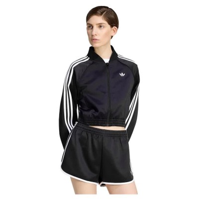 блуза,дамски,блузи,adidas,originals,satin,sst,full,zip,sweatshirt,black,(black,white)