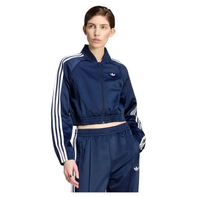 блуза,дамски,блузи,adidas,originals,satin,sst,full,zip,sweatshirt,blue,(night,indigo,white)