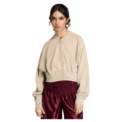 блуза,дамски,блузи,adidas,originals,sst,double,layered,cropped,full,zip,sweatshirt,beige,(khaki,three)