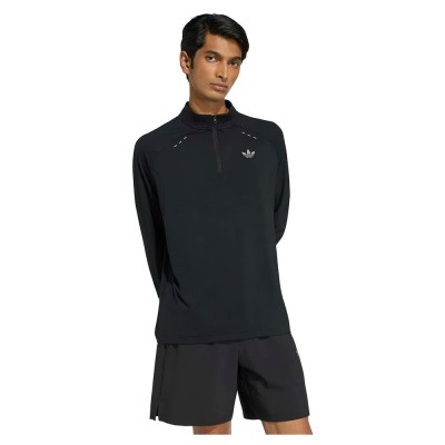 риза,с,дълъг,ръкав,дамски,ризи,мъжки,ризи,adidas,originals,tech,essentials,quarter,zip,long,sleeve,shirt,black,(black)