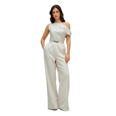 дънки,дамски,гащеризони,salsa,jeans,21012033,linen,sleeveless,romper,white,(white)