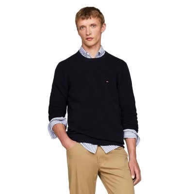 блуза,мъжки,пуловери,дамски,пуловери,tommy,hilfiger,essential,structure,sweater,refurbished,black,(desert,sky)