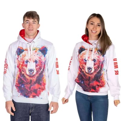 суичър,мъжки,пуловери,дамски,пуловери,otso,be,wild,bear,hoodie,white,(white)