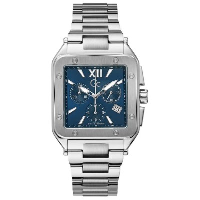 часовник,часовници,gc,couture,square,36mm,5atm,quartz,analogical,watch,silver,(silver,blue,mineral)