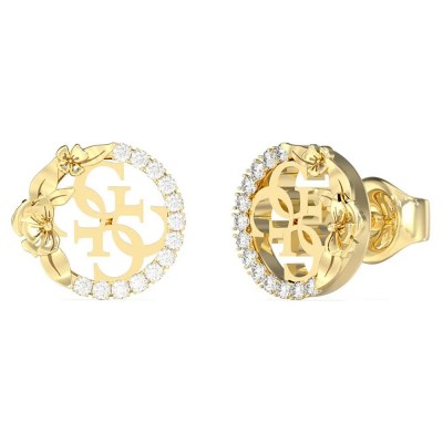 бижутерия,guess,4,love,4g,flowers,studs,earrings,golden,(gold)