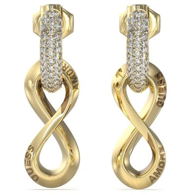 бижутерия,guess,amore,infinity,earrings,golden,(gold)