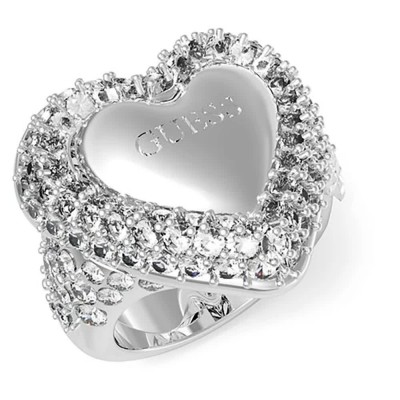 бижутерия,guess,beloved,pave,heart,ring,silver,(silver)