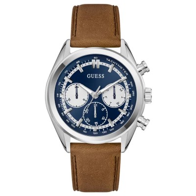 часовник,часовници,guess,dawson,44mm,5atm,quartz,analogical,watch,brown,(brown,blue,mineral)