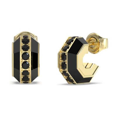 бижутерия,guess,exagon,earrings,golden,(gold,black)