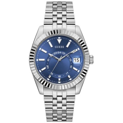 часовник,часовници,guess,jaden,42mm,5atm,quartz,analogical,watch,silver,(silver,blue,mineral)