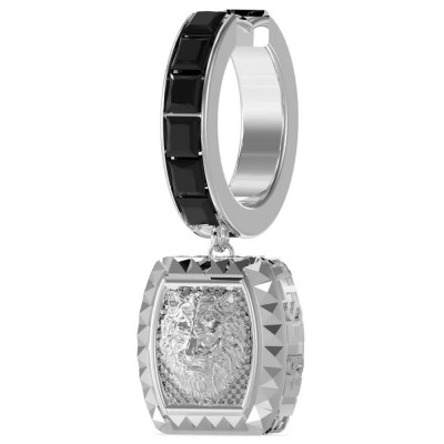 бижутерия,guess,lion,king,earrings,silver,(silver,black)