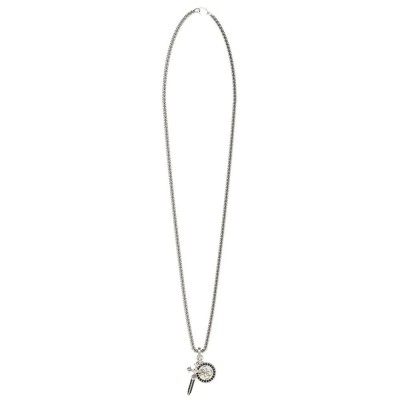 бижутерия,guess,rebel,knight,necklace,silver,(silver)