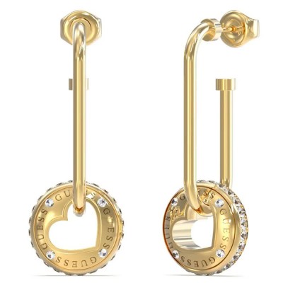 бижутерия,guess,rolling,hearts,jube03345,earrings,golden,(gold)