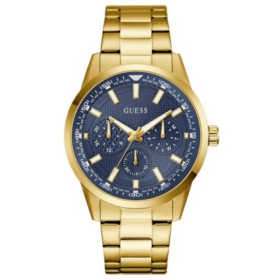 часовник,часовници,guess,trey,44mm,5atm,quartz,analogical,watch,golden,(gold,blue,mineral)