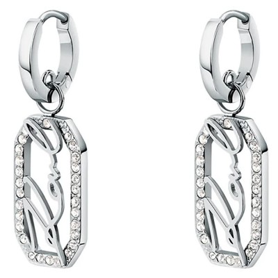 бижутерия,karl,lagerfeld,klayc46,earrings,silver,(silver,white)