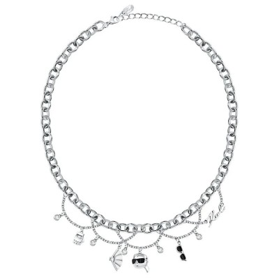 бижутерия,karl,lagerfeld,klayd02,necklace,silver,(silver,white)