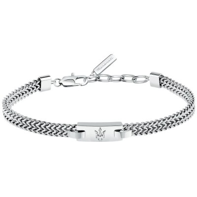 бижутерия,maserati,iconic,brushed,trident,bracelet,silver,(silver)