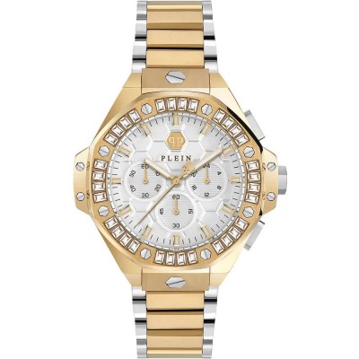 часовник,часовници,philipp,plein,chrono,royal,42mm,5atm,quartz,analogical,woman,watch,golden,(gold,white,mineral)