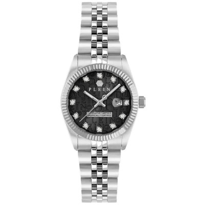 часовник,часовници,philipp,plein,new,date,superlative,28mm,5atm,quartz,analogical,woman,watch,silver,(silver,black,mineral)