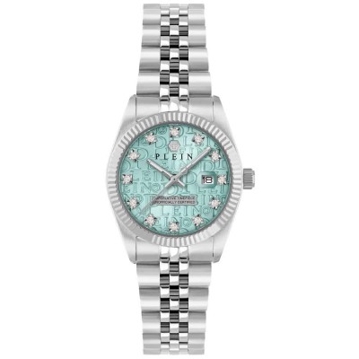 часовник,часовници,philipp,plein,new,date,superlative,28mm,5atm,quartz,analogical,woman,watch,silver,(silver,turquoise,mineral)