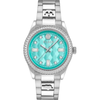 часовник,часовници,philipp,plein,queen,38mm,5atm,quartz,analogical,woman,watch,silver,(silver,blue,)
