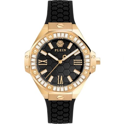 часовник,часовници,philipp,plein,royal,39mm,5atm,quartz,analogical,woman,watch,golden,(black,black,mineral)