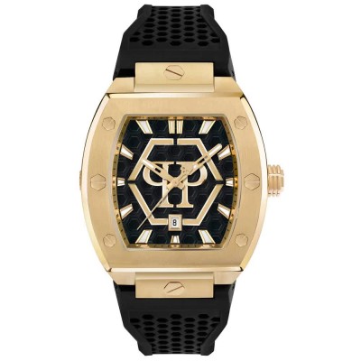 часовник,часовници,philipp,plein,the,hexagon,phantom,44mm,5atm,quartz,analogical,watch,golden,(black,black,gold,mineral)