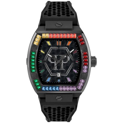часовник,часовници,philipp,plein,the,hexagon,phantom,44mm,5atm,quartz,analogical,watch,black,(black,black,multicolor,mineral)