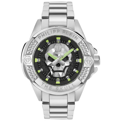часовник,часовници,philipp,plein,the,skull,44mm,5atm,quartz,analogical,watch,silver,(silver,black,mineral)