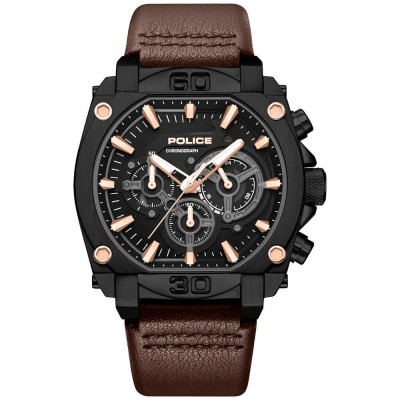 часовник,часовници,police,norwood,45mm,5atm,quartz,analogical,watch,brown,(brown,black,mineral)