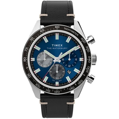 часовник,часовници,timex,waterbury,41mm,10atm,quartz,analogical,watch,silver,(black,blue,mineral)