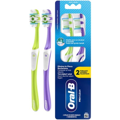 хигиена,аксесоари,oral,b,proclean,plaque,remover,40,medium,toothbrushs,2,units,clear