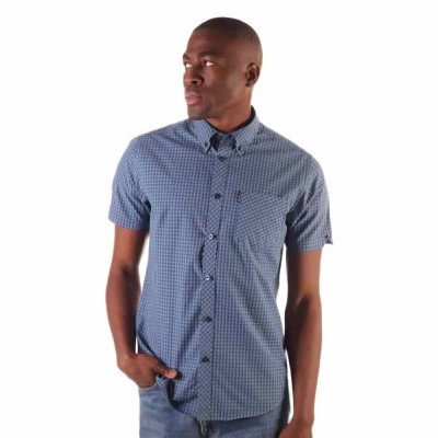 риза,с,къс,ръкав,дамски,ризи,мъжки,ризи,ben,sherman,signature,core,short,sleeve,shirt,blue,(blue)