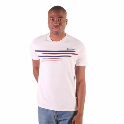 тениска,мъжки,тениски,дамски,тениски,ben,sherman,sport,stripes,short,sleeve,t,shirt,white,(white)