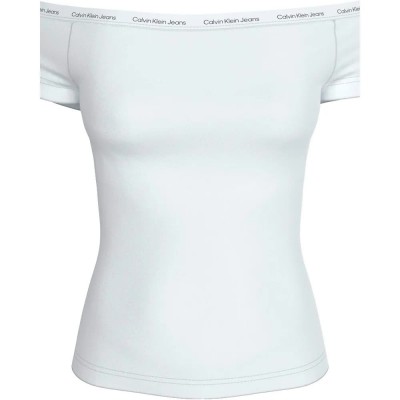 фланелка,с,къс,ръкав,дамски,топове,calvin,klein,j20j223098,short,sleeve,top,white,(white)