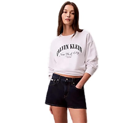 блуза,дамски,блузи,calvin,klein,university,sweatshirt,white,(bright,white)