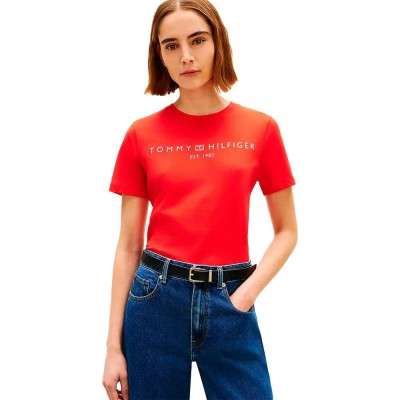 тениска,мъжки,тениски,дамски,тениски,tommy,hilfiger,corp,logo,regular,fit,short,sleeve,t,shirt,orange,(fireworks)