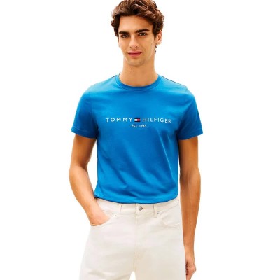 тениска,мъжки,тениски,дамски,тениски,tommy,hilfiger,logo,short,sleeve,t,shirt,blue,(blue,orbit)