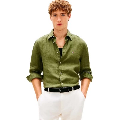 риза,с,дълъг,ръкав,дамски,ризи,мъжки,ризи,tommy,hilfiger,mw0mw41530,long,sleeve,shirt,green,(dark,artichoke)