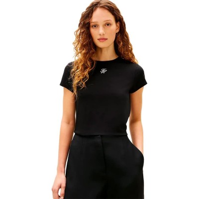 тениска,мъжки,тениски,дамски,тениски,tommy,hilfiger,ww0ww48710,short,sleeve,t,shirt,black,(black)