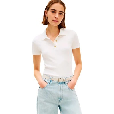 дамски,блузи,с,яка,мъжки,блузи,с,яка,tommy,hilfiger,ww0ww49252,short,sleeve,polo,white,(ecru)