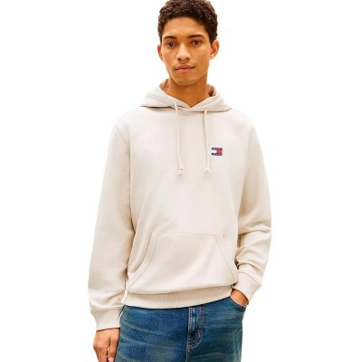 суичър,мъжки,пуловери,tommy,jeans,dm0dm22666,hoodie,beige,(ancient,white,heather)