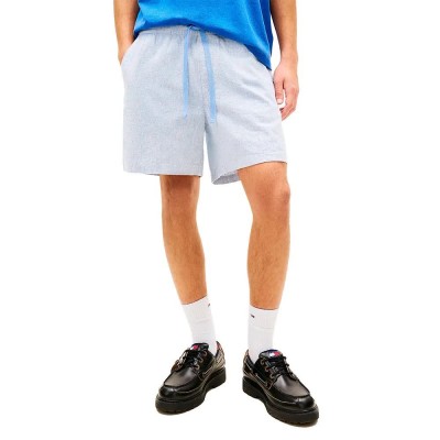 дънки,мъжки,панталони,дамски,панталони,tommy,jeans,dm0dm22827,linen,shorts,blue,(blue,twilight,stripes)