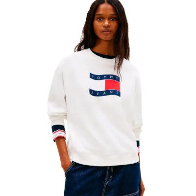 блуза,дамски,блузи,tommy,jeans,dw0dw22742,sweatshirt,white,(ecru)