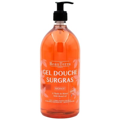 хигиена,тяло,beauterra,monoi,1l,shower,gel,clear
