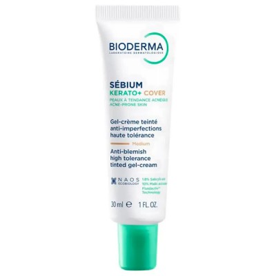 козметика,за,овлажняване,bioderma,sébium,kerato+,cover,tinted,gel,30ml,moisturizer,white