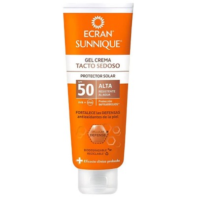 козметика,за,защита,от,слънце,ecran,sunnique,silk,touch,gel,spf50,250ml,facial,sunscreen,orange