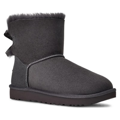 обувки,дамски,боти,мъжки,боти,ugg,mini,bailey,bow,ii,boots,refurbished,grey,(obsidian)