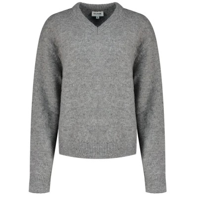 блуза,мъжки,пуловери,дамски,пуловери,balmohk,30000973,v,neck,sweater,grey,(grey,melange)