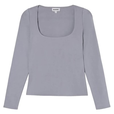 фланелка,с,дълъг,ръкав,дамски,топове,balmohk,30001061,long,sleeve,top,grey,(slate,grey)